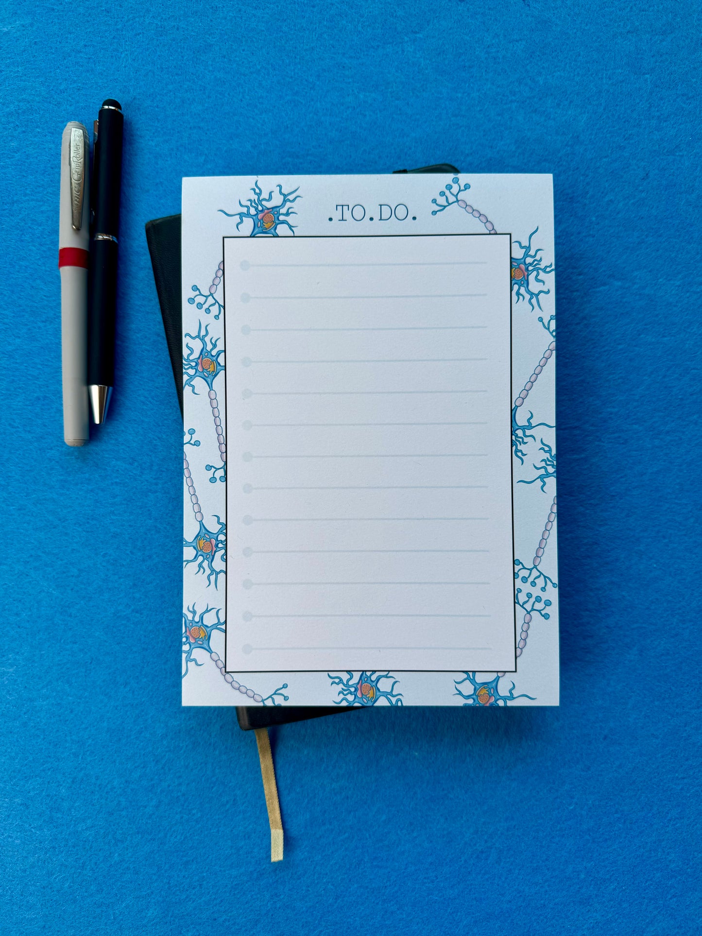 Blue neurons to-do list notepad