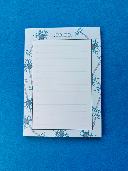 Blue neurons to-do list notepad