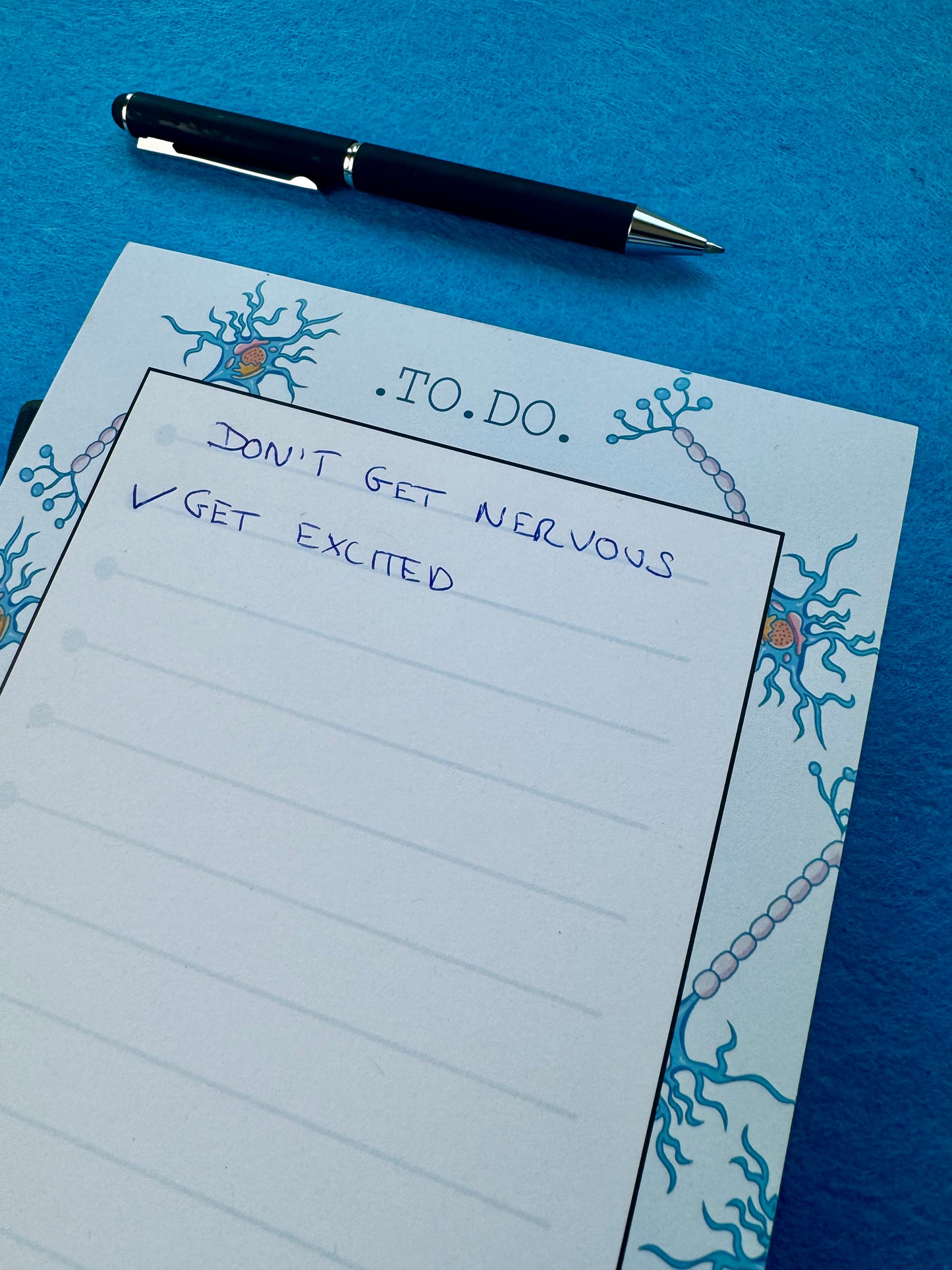 Blue neurons to-do list notepad